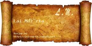 Lai Márta névjegykártya